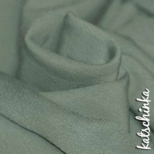 Sommersweat Stoff dusty mint als Meterware – elastischer French Terry Sweatstoff